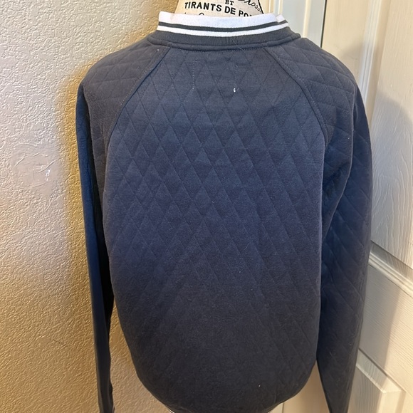 Sovereign Code quilted men’s zip up sweatshirt with pockets - grey/blue - Picture 4 of 10
